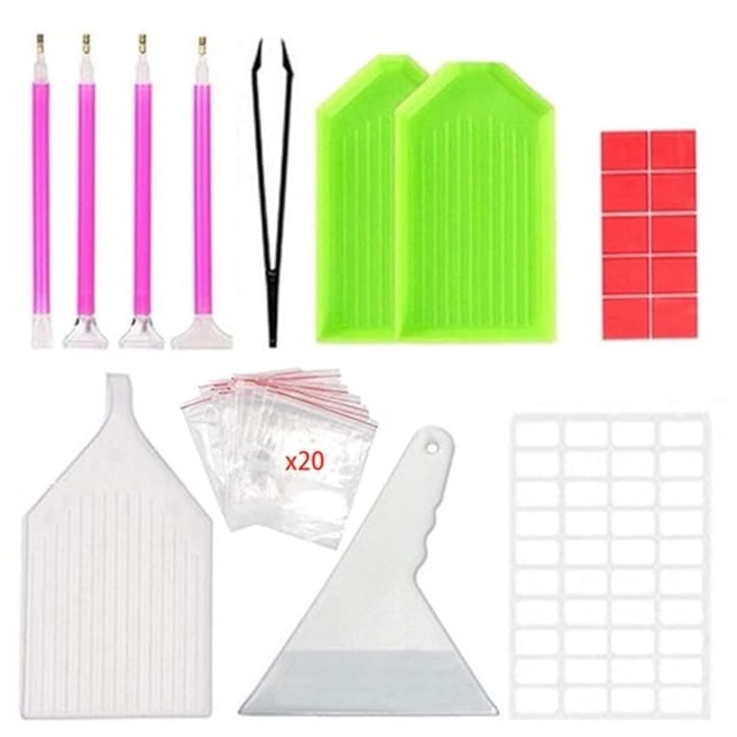 Uptrack Diamond Painting Tools Set and Accessories Kits, Includes Diamond Needle, Tweezer, Glue, Plastic Tray, for Adults DIY Art Craft (40pcs)