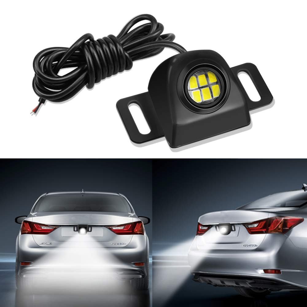 Auxiliary Back Up Parking Reverse Light LED Bulb, LEADTOPS Mini Universal Anti-Collision Night Performance LED Tail Light Camera Illumination 6000K White for Car Automotive
