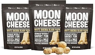 Bites, White Chedda Black Peppa, 2-Ounce 3-Pack, 100% Real Cheese, Protein, Keto, After-School or Lunch Snack