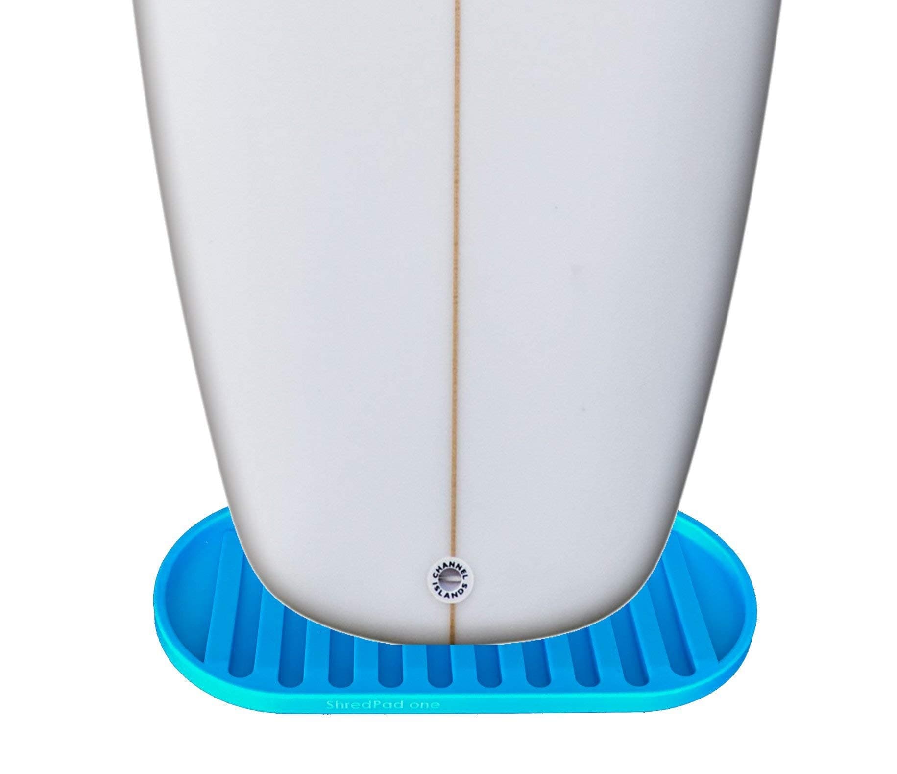 ShredPad Portable Surfboard Display Stand (Blue) - Single Vertical Wall Rack & mat Indoor Storage