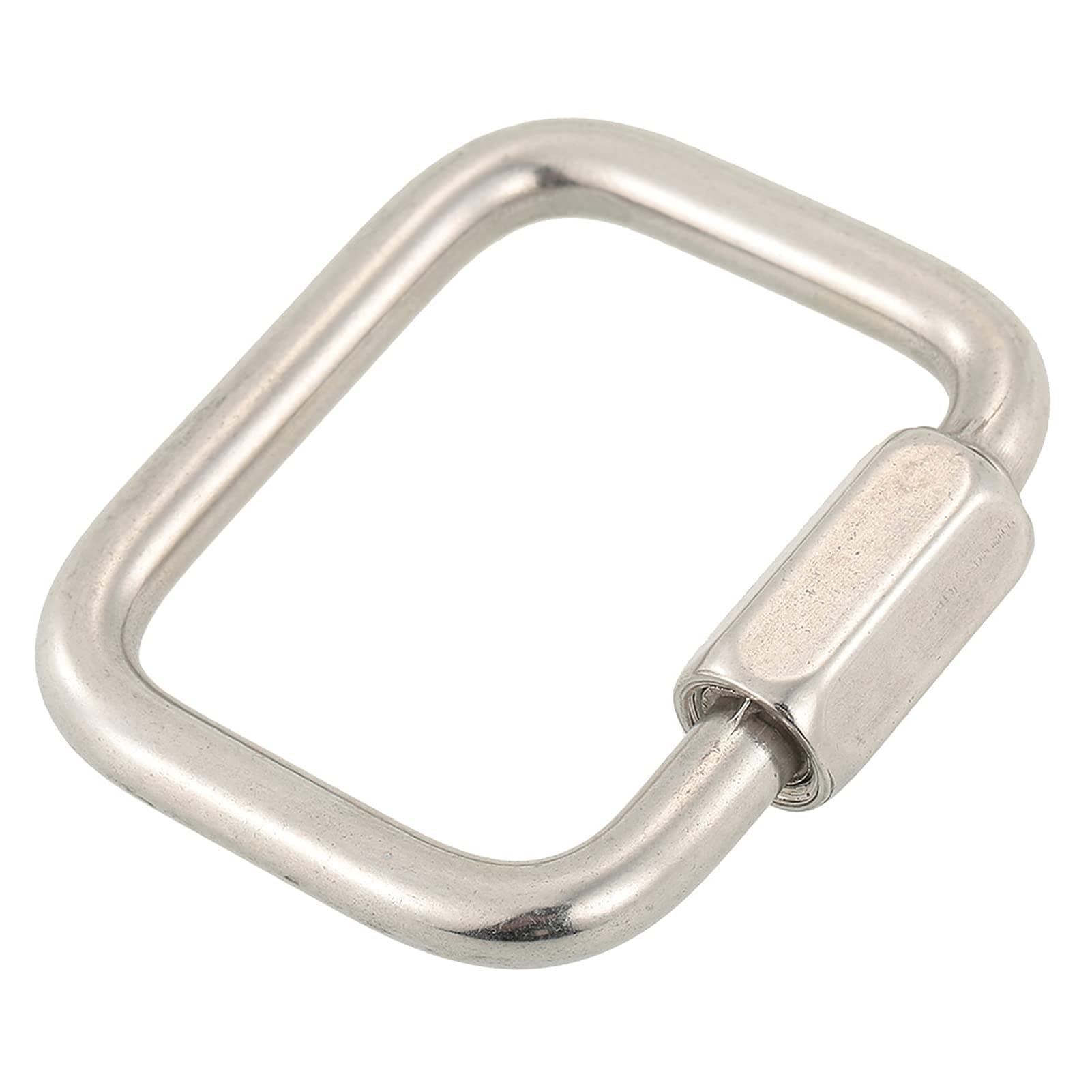 DOGOU Stainless Steel Square Quick Link Locking Carabiner Hanging Hook Buckle for Paraglider Delta Wing Outdoor Camping Hiking