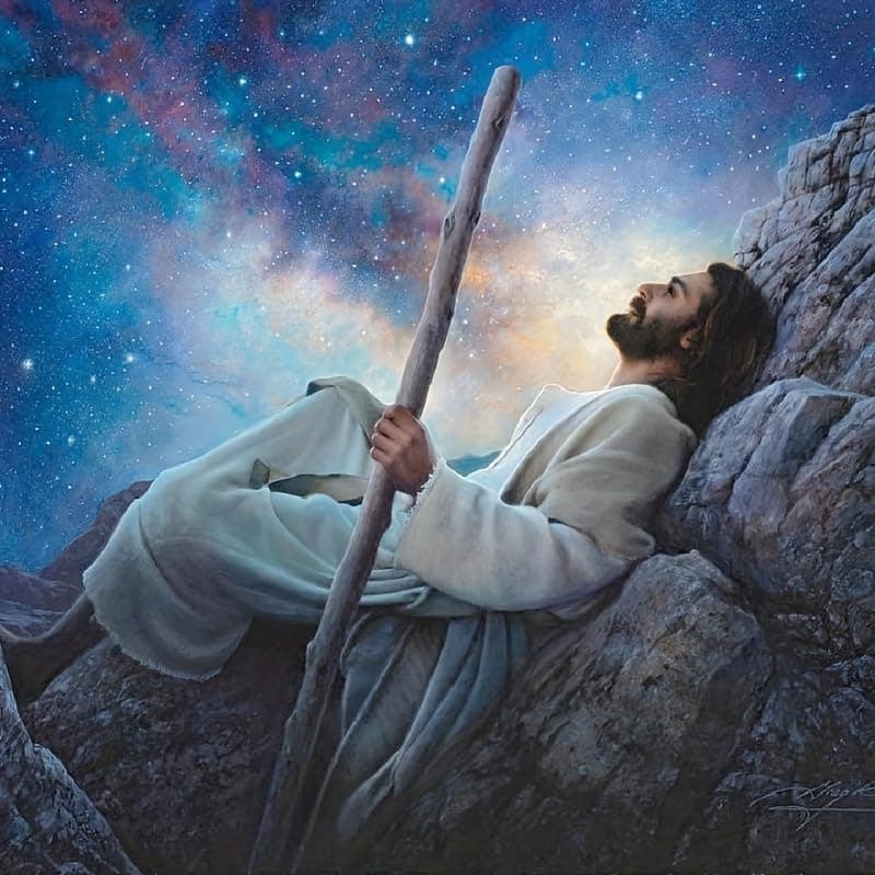 1000 Piece Jesus Pattern Puzzle - Looking Up at The Starry Sky - Educational Jigsaw for Teenagers and Adults