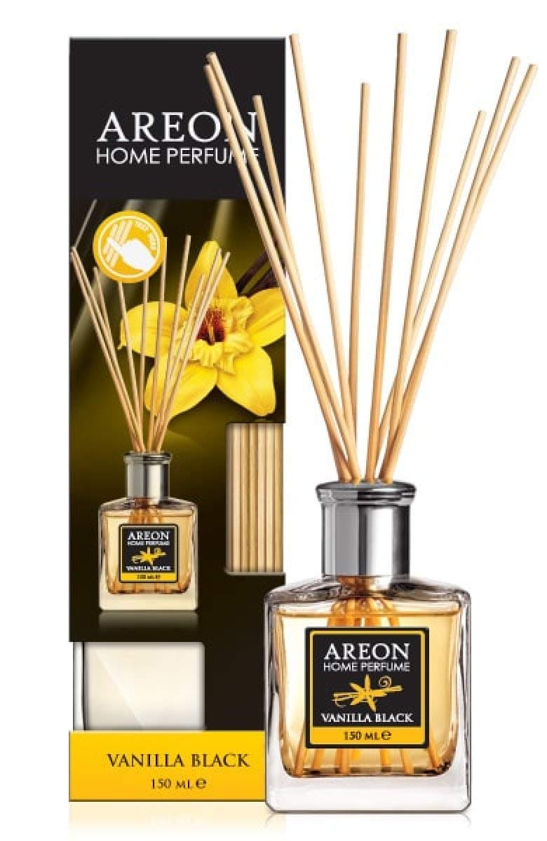 Areon Home Perfume Reed Diffuser 150 ml 10 Rattan Reeds - Vanilla Black