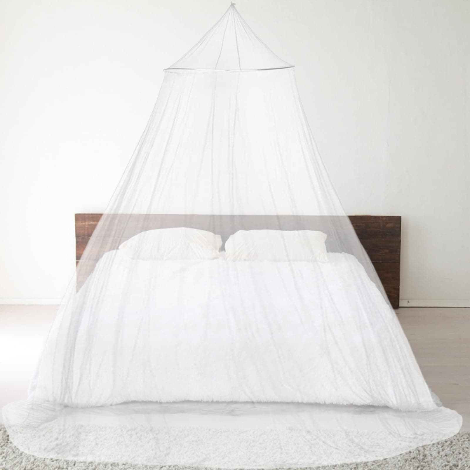 Mosquito Net Dome Tent - White, Single & Double Bed Sizes - Hanging Net for Outdoor & Bedroom Use