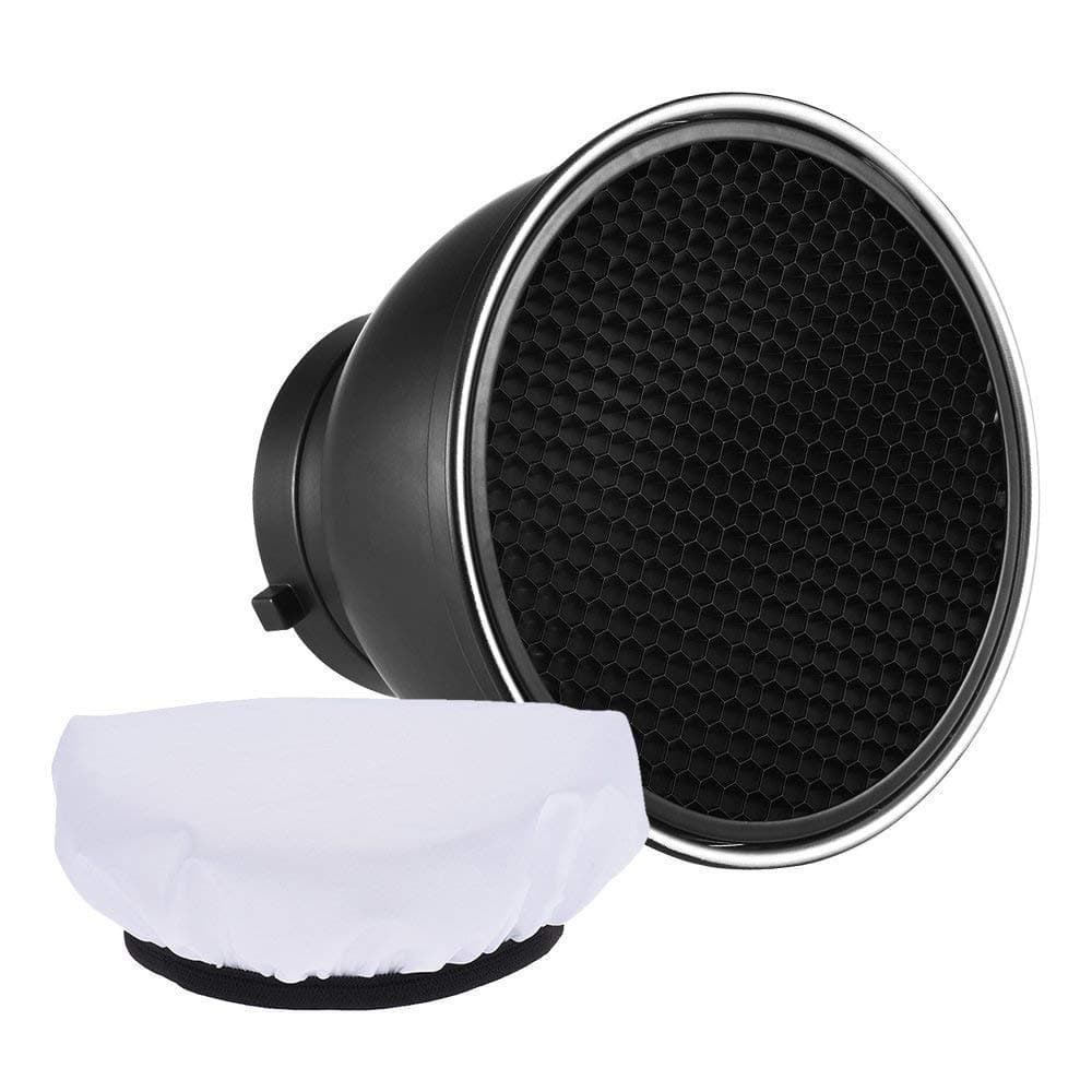 7" Standard Reflector Diffuser Lamp Shade Dish with 60° Honeycomb Grid for Bowens Mount Studio Strobe Flash Light Speedlite (with Soft Cloth)
