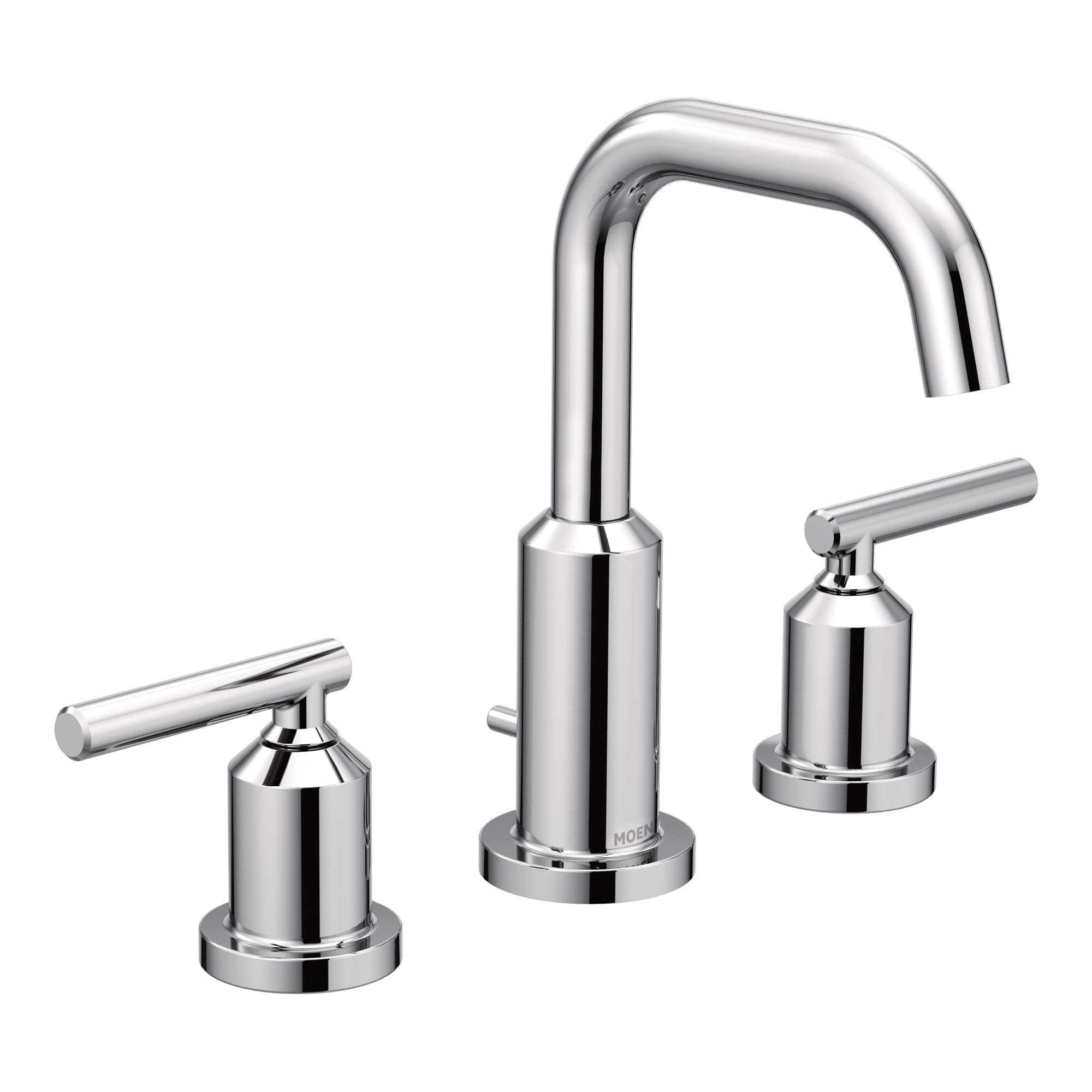 Moen Gibson Chrome Two-Handle 8-Inch Widespread High Arc Modern Bathroom Sink Faucet, Valve Required, T6142