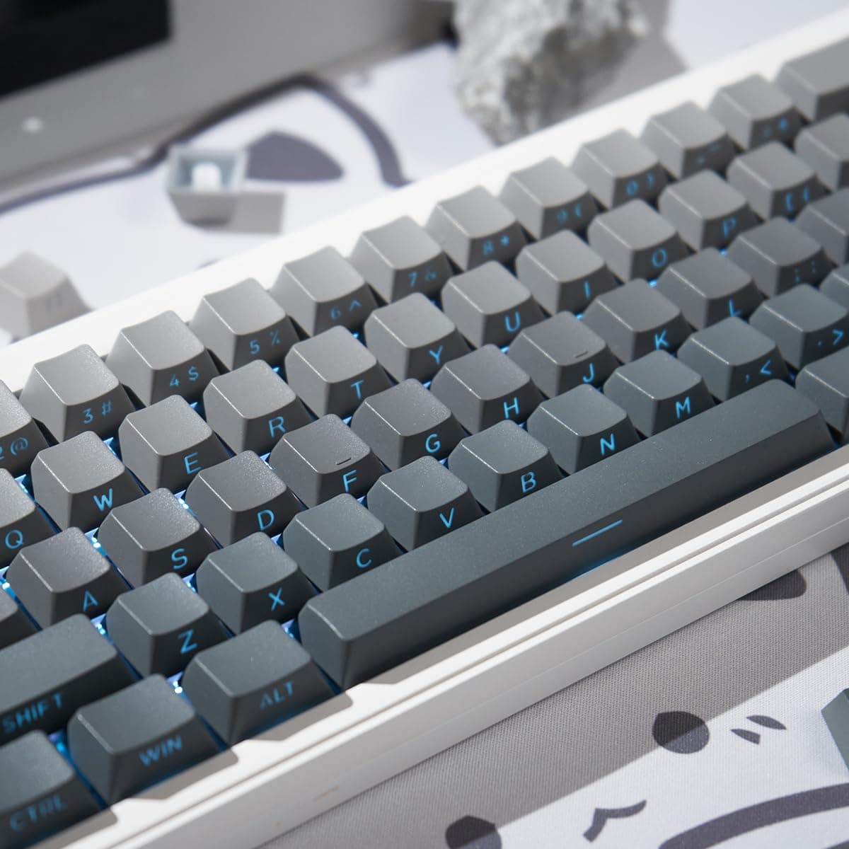 mintcaps Shine Through Keycaps -133keys PBT Doubleshot keycaps Gradient Side Print Cherry Profile Keycap Set for 60% 65% 75% 100% Cherry Gateron MX Switches Mechanical Keyboard