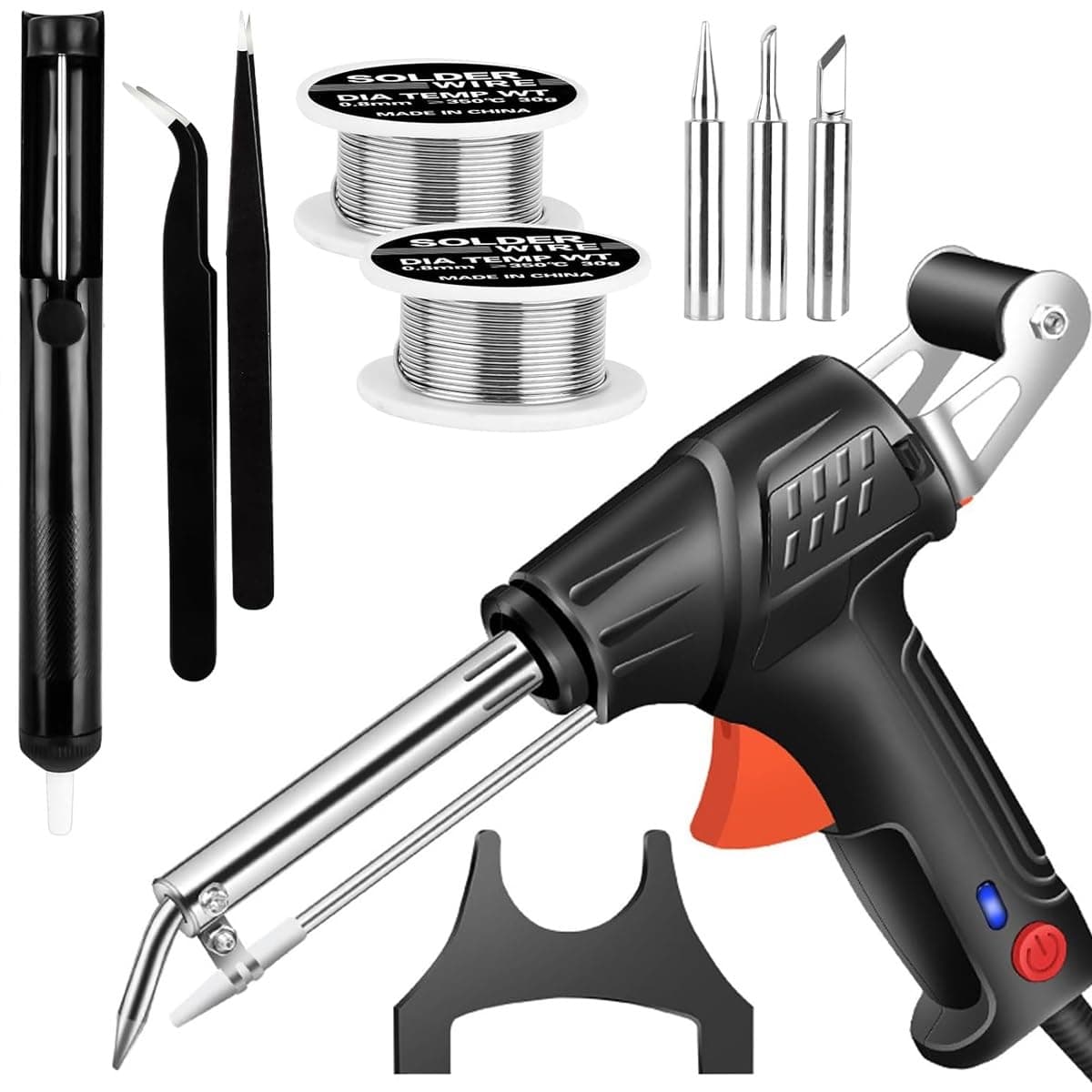 Internally Heated Industrial Laser Welding Tools, Adjustable Temp Multi-Function Soldering Iron & Soldering Gun Set, Electric Welding Tool Kit for Industrial & DIY Electronics Repair(Black)