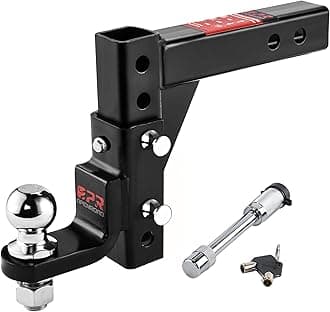 OPENROAD Open Road Brands 5000 Lb Capacity 8-Position Drop Ball Mount for Towing, 10" Adjustable Trailer Hitch 2inch Trailer Ball,2 Safety Clip and 5/8 Inch Hitch Pin Lock