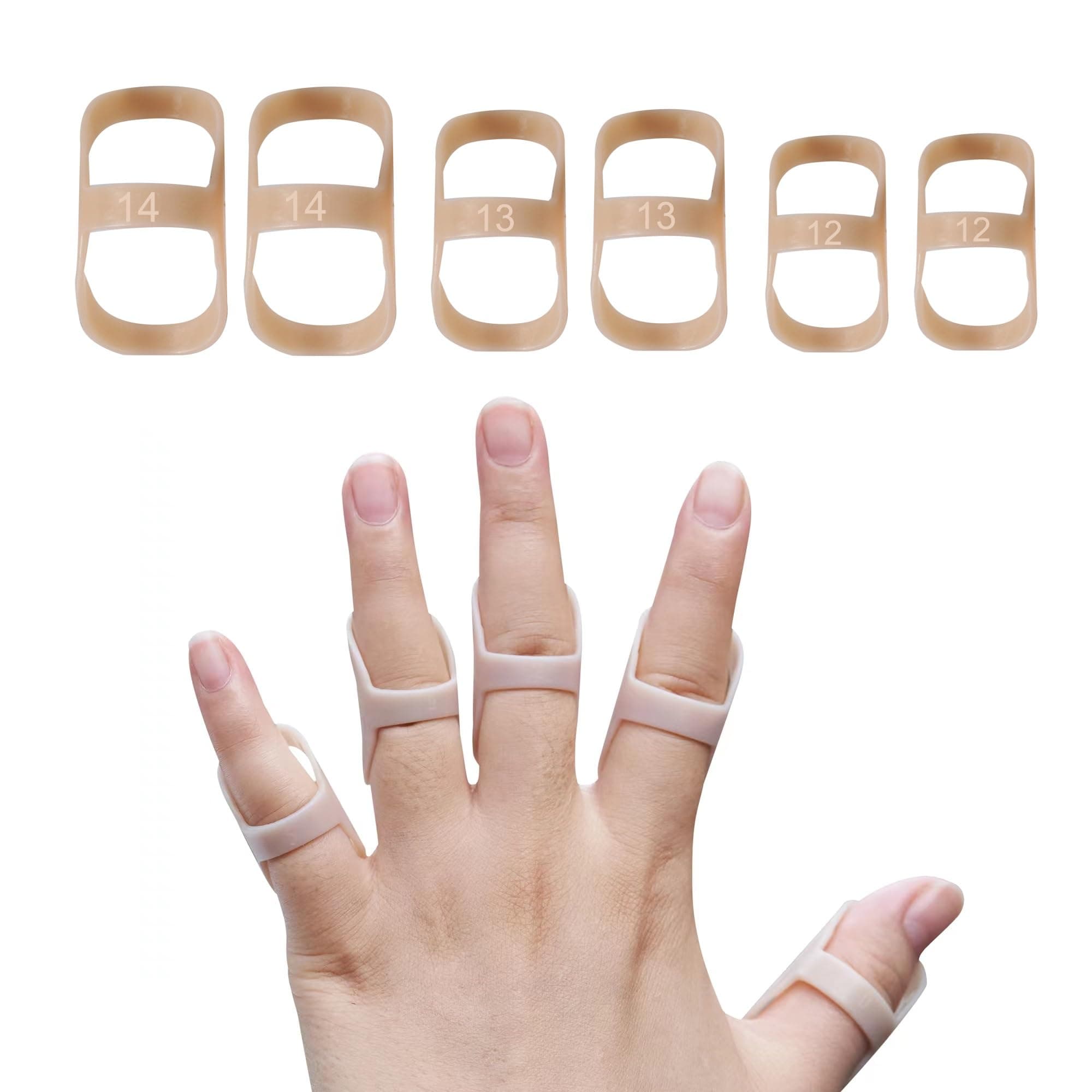 Soft Home 6 Pack Oval Finger Splints Waterproof Finger Splint for Arthritis, Trigger Finger,Mallet Fingers - Trigger Finger splints For Thumb, Index, Middle, Pinky or Ring Finger(12,12,13,13,14,14)