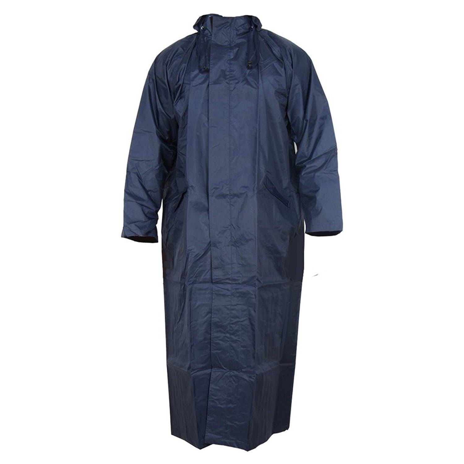 Women's Polyester Long Raincoat (Navy Blue, Free Size).