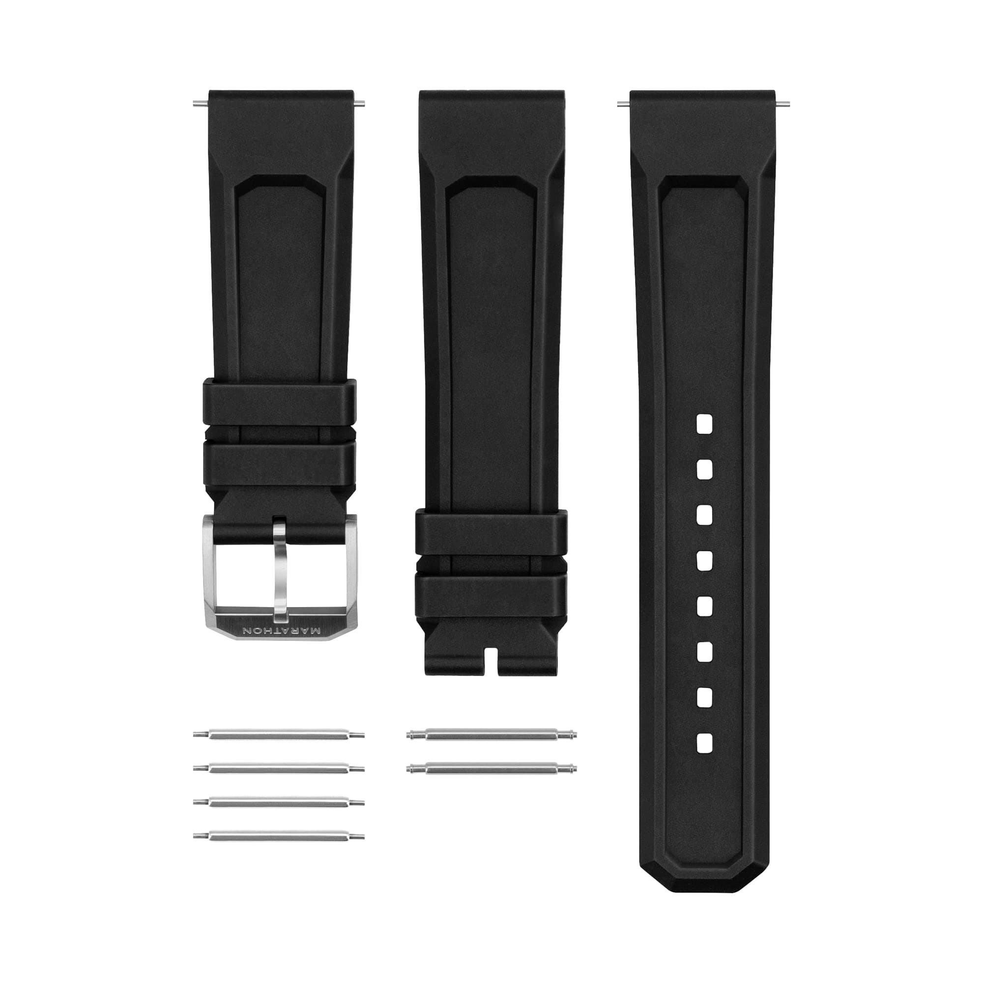 SAR Strap Collection - Swiss Made 3-Piece Rubber Strap Kit for Diver's Wrist Watch