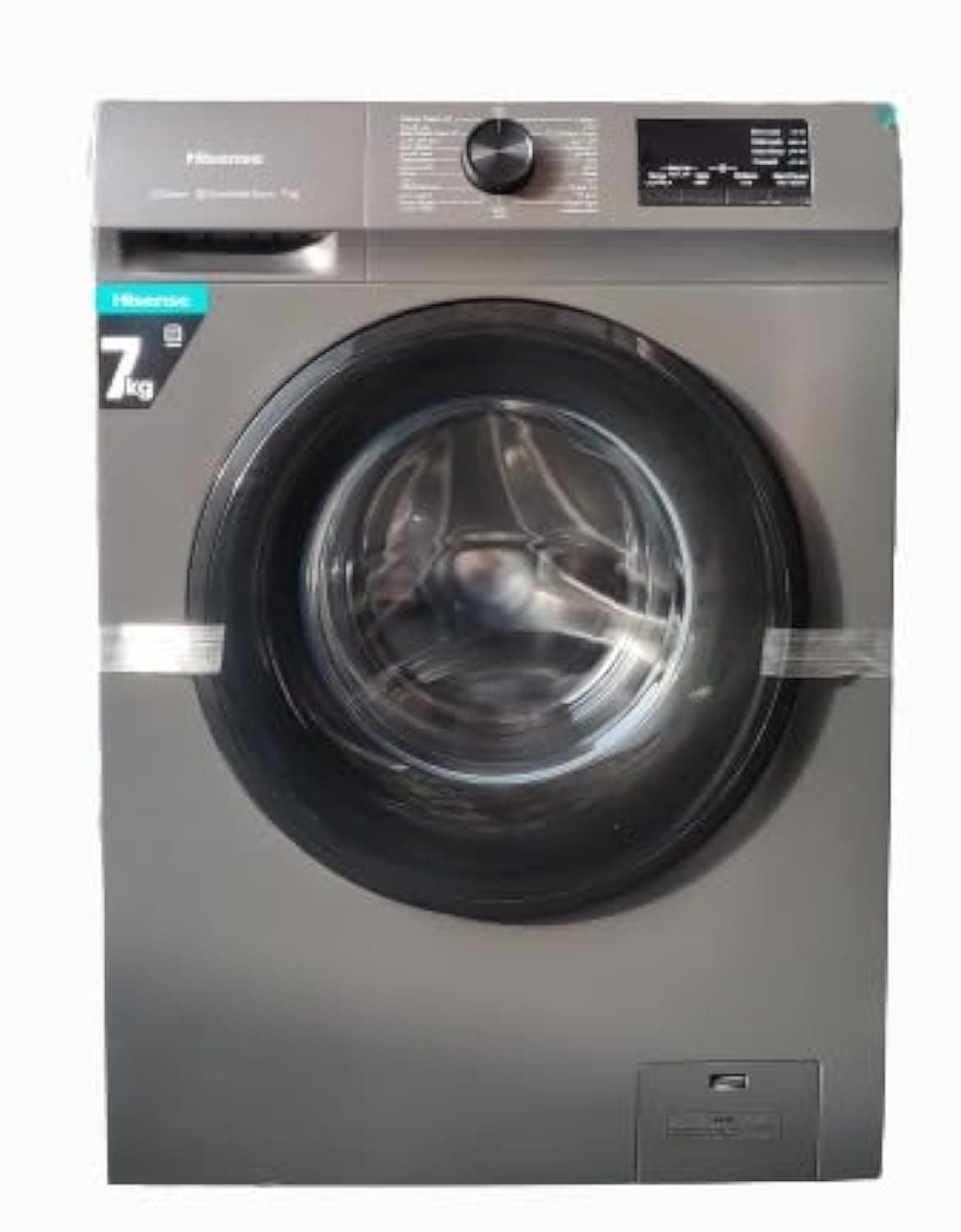 Hisense 7Kg Front Loading Washing Machine 1200 RPM, With Pause & Add, Drum Clean, Silver Color, Model WFVB7012MT -1 Years Full Warranty.