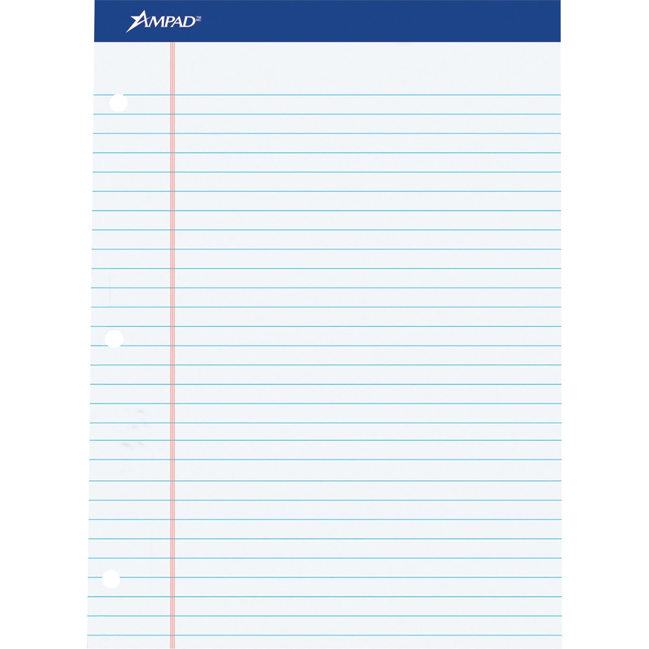 Ampad Evidence Dual-Pad Notepad 8-1/2" x 11-3/4", Legal Ruled, White, 100 Sheets/Pad