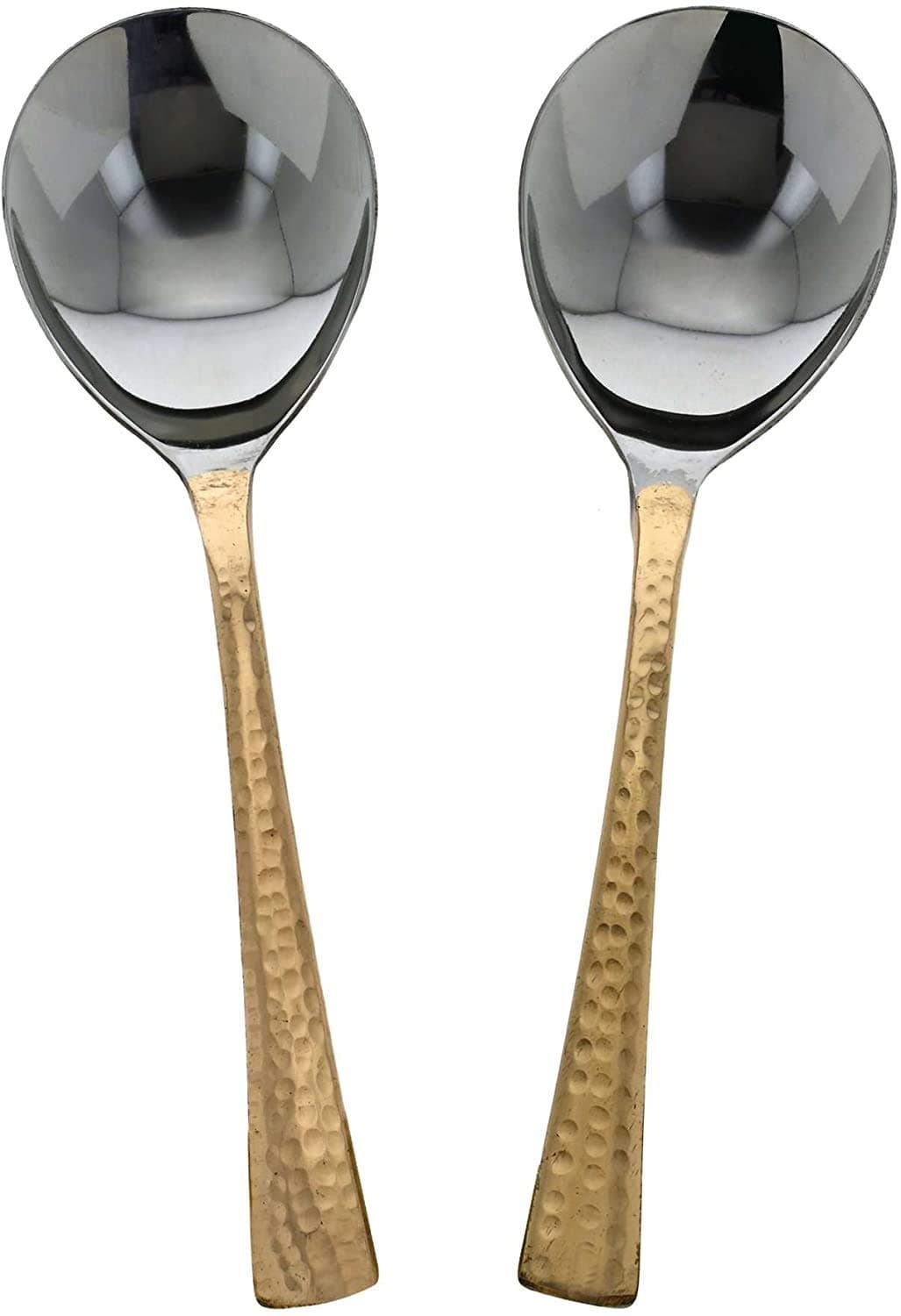 ShalinIndia Stainless Serving Spoons Set of 2 Indian Dinnerware Serveware (Stainless Steel)