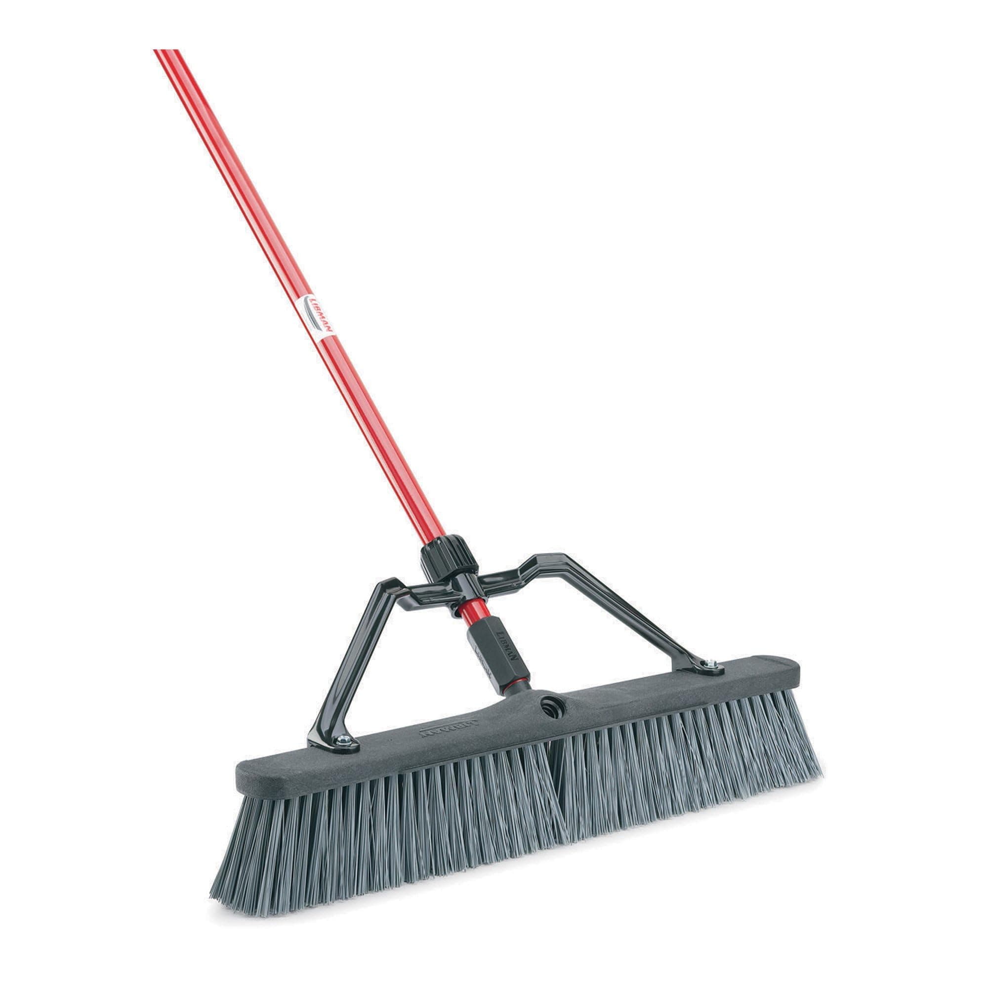 Libman 825 Rough-Surface Heavy-Duty Push Broom with Resin Brackets, 24"