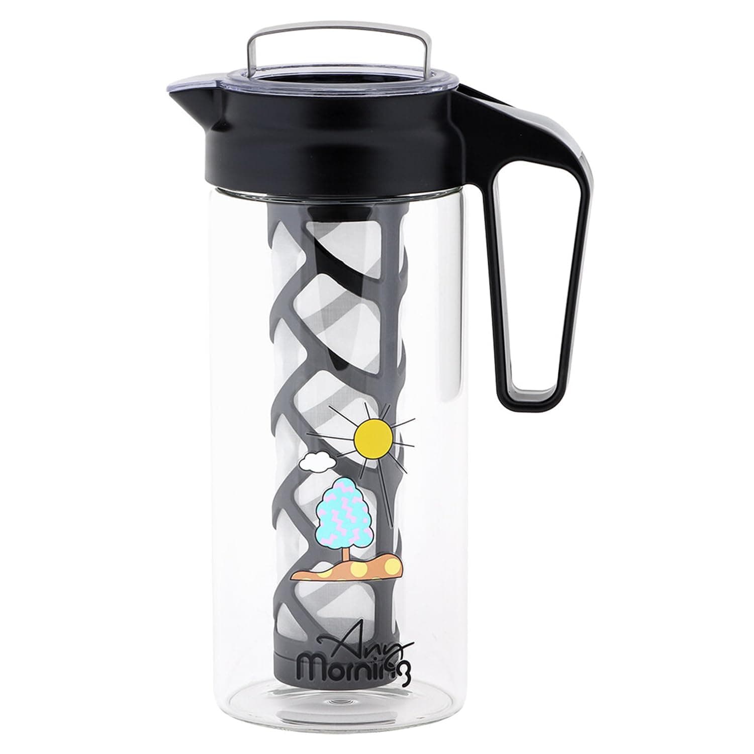 Cold Brew Coffee Maker, Coffee Brewer for Ice Coffee and Ice Tea, Durable Borosilicate Glass Pitcher, Removable Mesh Filter, 44 oz (1300 ml/ 1.37 Quart)