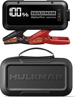 Alpha Pro, Solid Black, 2000A 74Wh Smart Jump Starter with Alpha Bag EVA Protection Case