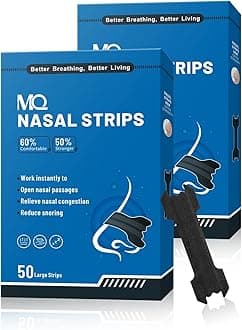 MQ 100ct Nasal Strips for Snoring Black Nose Strips for Breathing Extra Strength Snore Strips to Open Nasal Passages, Relieve Nasal Congestion