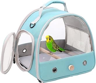 Small Bird Travel Cage Carrier, Portable Parrot Parakeet Carrier with Standing Perch and Comfy Mat, Budgies Carry Transport Bag for Vet Visit Shopping and Outdoor Adventure.