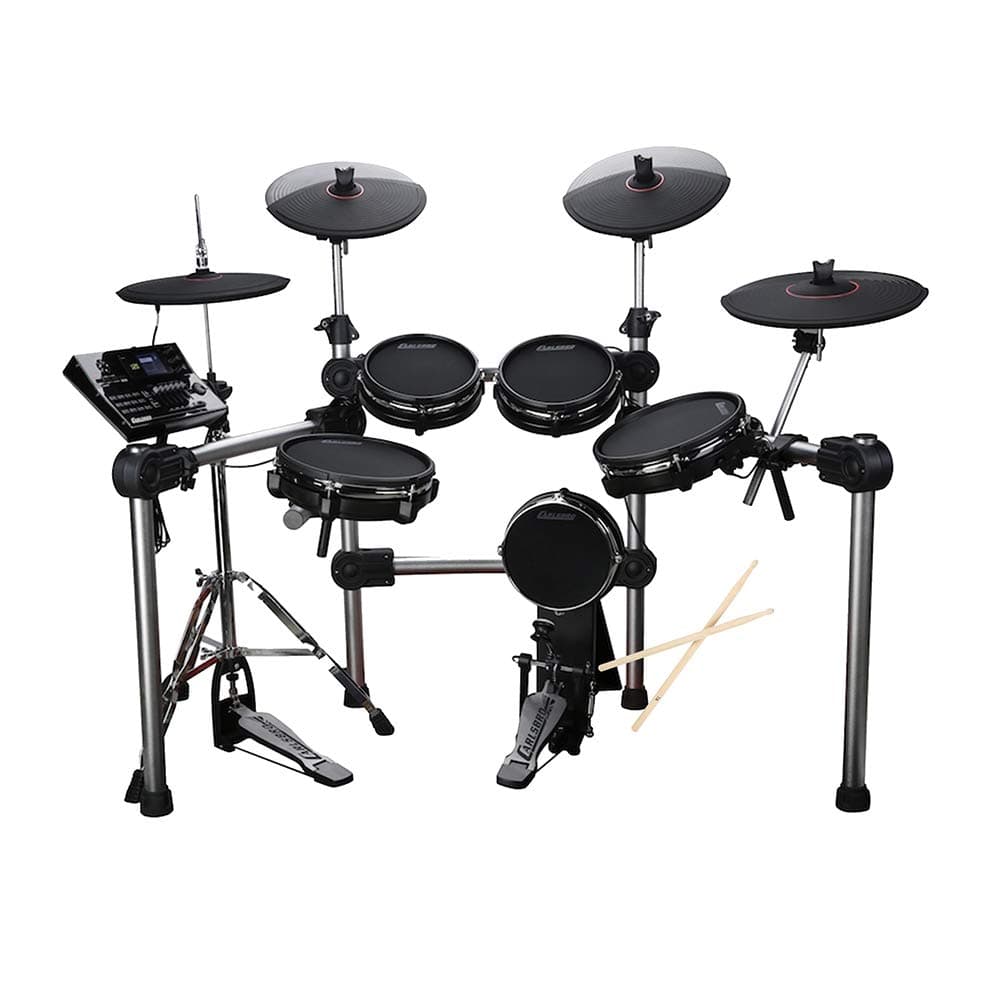 Carlsbro CSD600 9-Piece Mesh Head Electronic Drum Kit - Digital Mesh Drum Kit with Realistic Mesh Heads, Dual-Zone Cymbals, 408 Sounds, Bluetooth Connectivity - Includes 50 Lessons
