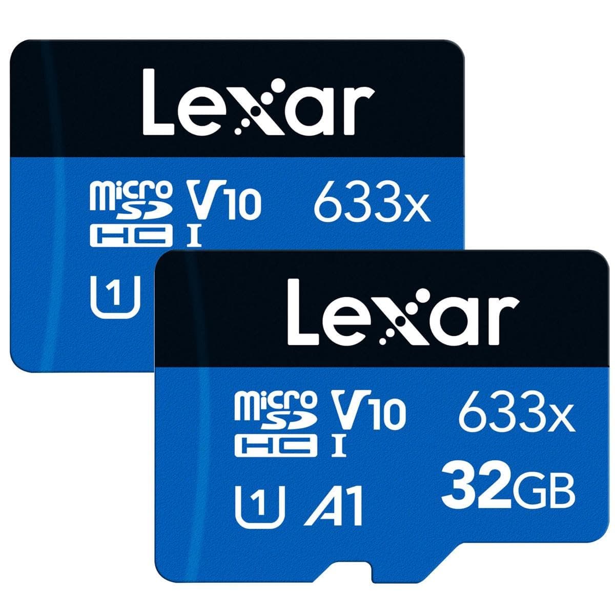 Lexar 32GB (2-Pack) High-Performance 633x micro SD Card w/ SD Adapter, UHS-I, C10, U1, A1, Full HD, 4K, Up To 100MB/s Read Memory Card, for Smartphones, Tablets, and Action Cameras (LMS0633032G-B2ANU)