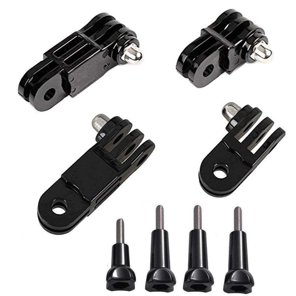 3-Way Adjustable Extension Pivot Arm Adapter Set- Long & Short Straight Joints Connector Convertor 35mm/50mm (2X Same Direction + 2X Reverse) for Gopro Hero Series, SJCAM, GeekPro ect.