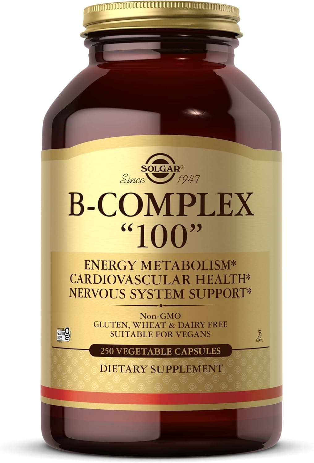 Vitamin B-Complex "50" | High Potency | 100 Vegetable Capsules | Supports Energy Metabolism and Immune Health | Non-GMO, Vegan, Gluten, Wheat & Dairy Free