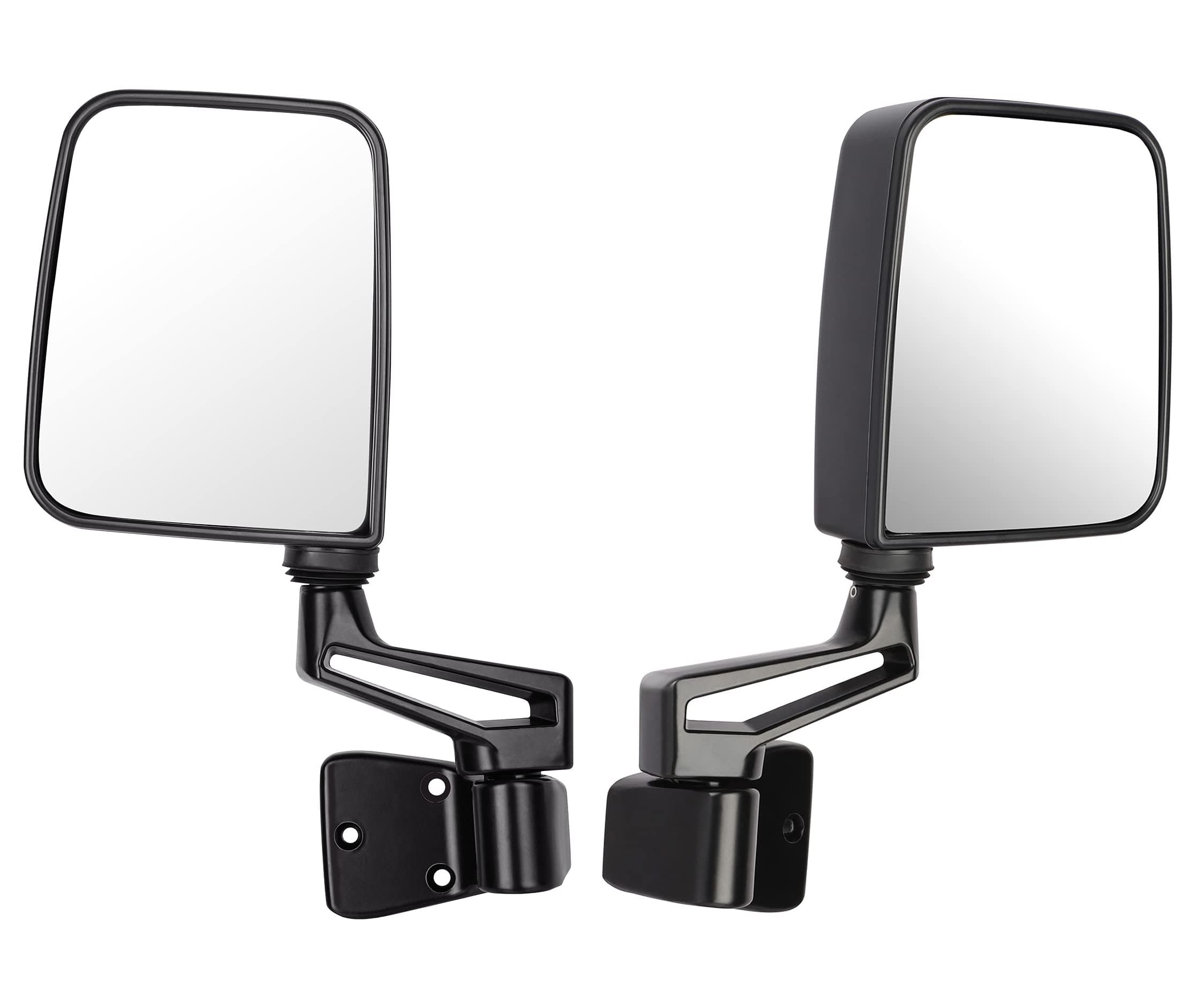 Passenger+Driver Side View Mirror Black Pair Side Mirror Replacement fit for 1987 1988 1989 1990 1991 1992 1993 1994 1995 1997 1998 1999 2000 2001 2002 for Jeep Wrangler with Manual Folding