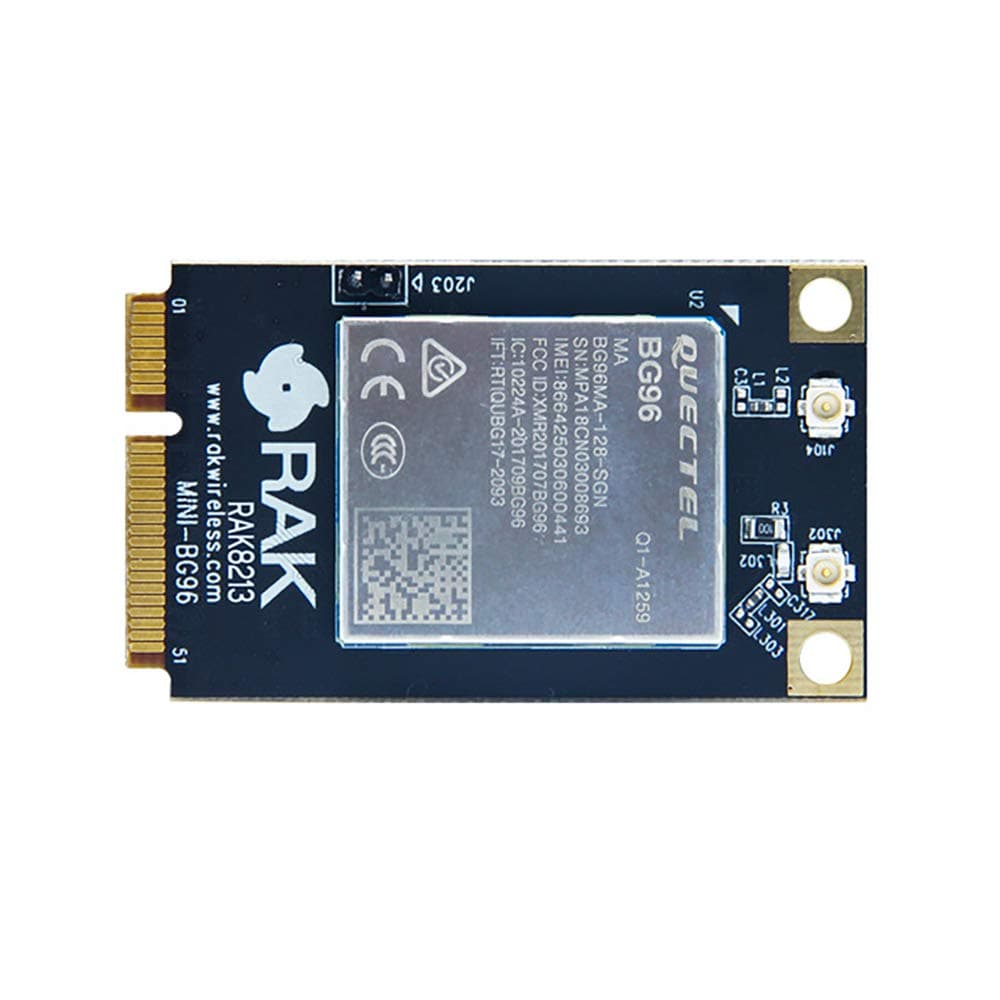 Quectel BG96 Based Mini PCIe Cellular IoT Module Low Power USB2.0 LTE CatM1 Module Built in GNSS with EC21 Mini PCIe Dongle RAK8213