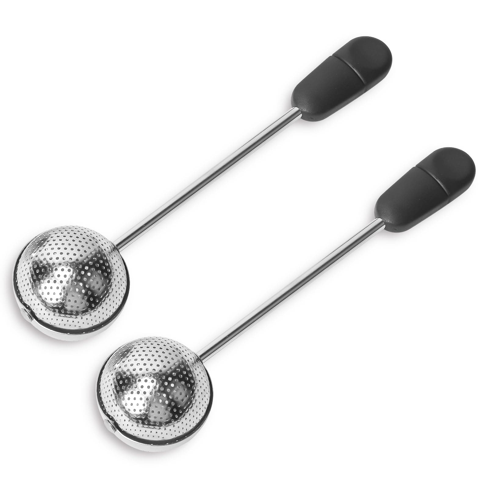 Numola Long Handle Twisting Tea Ball, 2Pcs Tea Ball Infuser for Loose Tea, Reusable Loose Leaf Tea Steeper Stainless Steel for Cup and Teapot