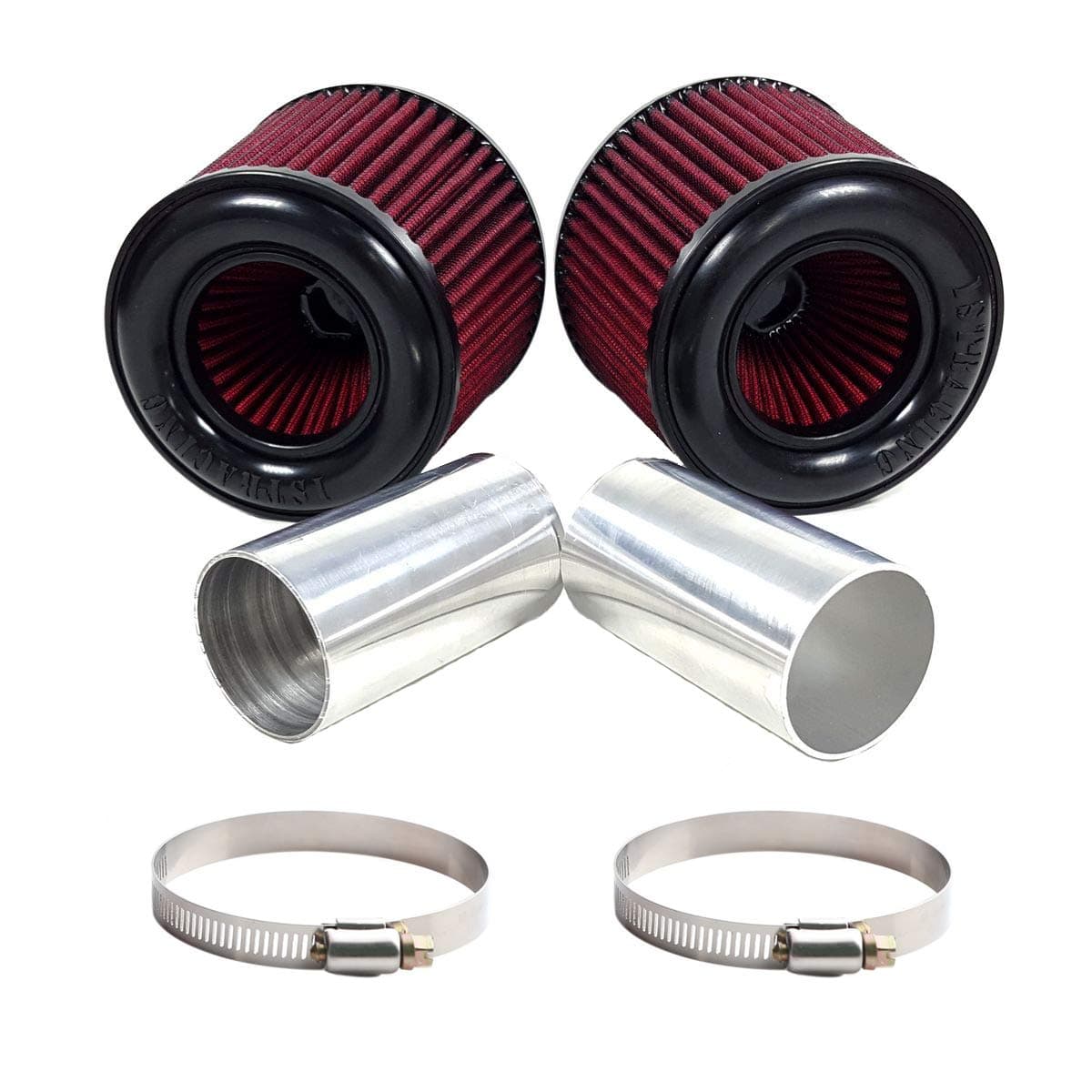 High Flow Twin Cone Air Filter Intake For BMW E82 E88 E89 E90 E91 E92 E93 OEM Inlet 335i 535i N54 3.0 (red)