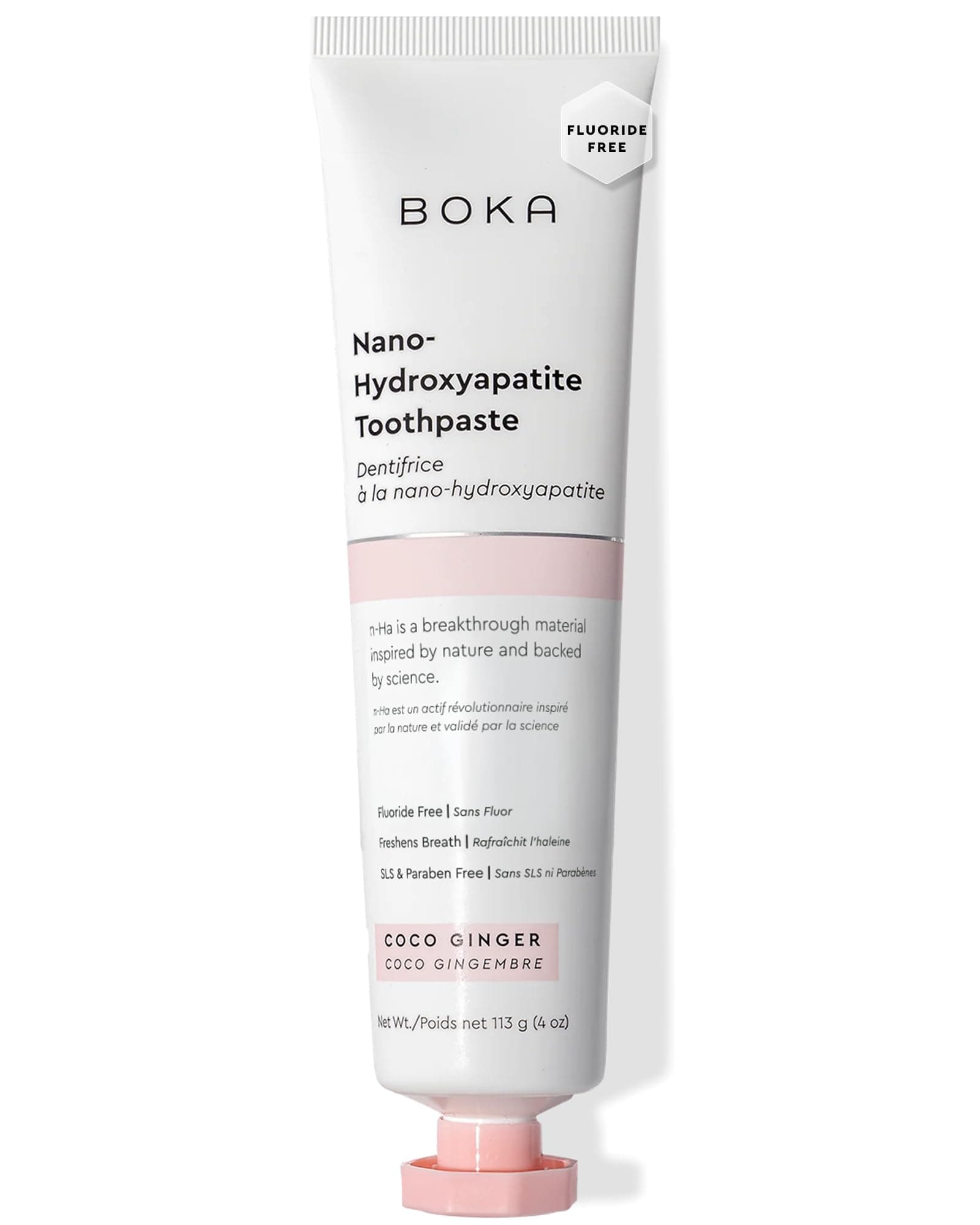 Boka Coco Ginger Toothpaste - Nano-Hydroxyapatite for Remineralizing and Sensitivity, Fluoride-Free I Dentist Recommended, Made in USA I 4oz