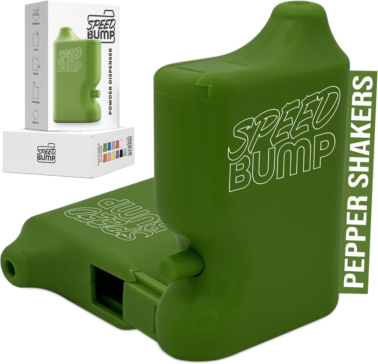 Portable Pepper Shaker (Green) - Versatile Seasoning Set, Multi Functional Salt Dispenser Spice Shakers for Easy Use - Convenient & Discrete Plastic Salt and Pepper Dispenser for Fine Spices