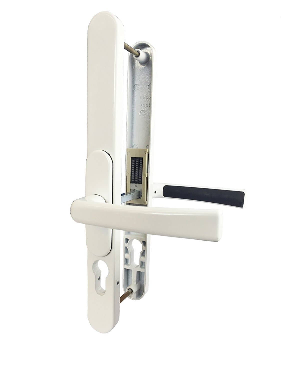 Universal Flexi Door Handle UPVc Adjustable Door Handle White Adjustable Inline/Offset Lever/Lever Door Handle 59mm to 96mm Adjustable PZ Centre(s )Easily Converted To Split Spindle/Offset