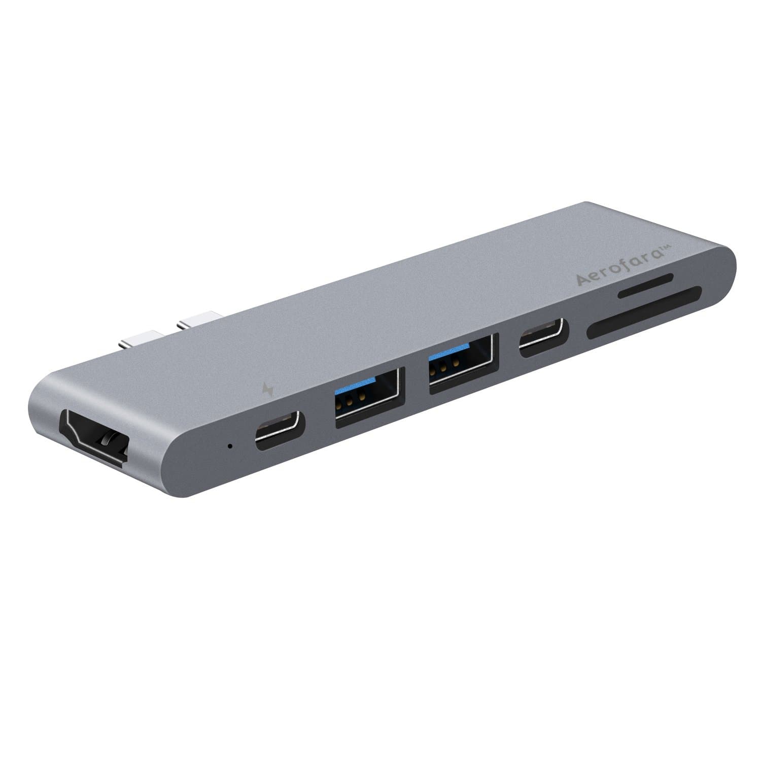 OLYCAM USB Type C Hub for MacBook Pro 2017 USB C Thunderbolt 3 Adapter Multiport HDMI 4K TF/SD Card Reader 2 Port USB 3.0 Dongle Docking Station with 100W Power Delivery (Space Grey)