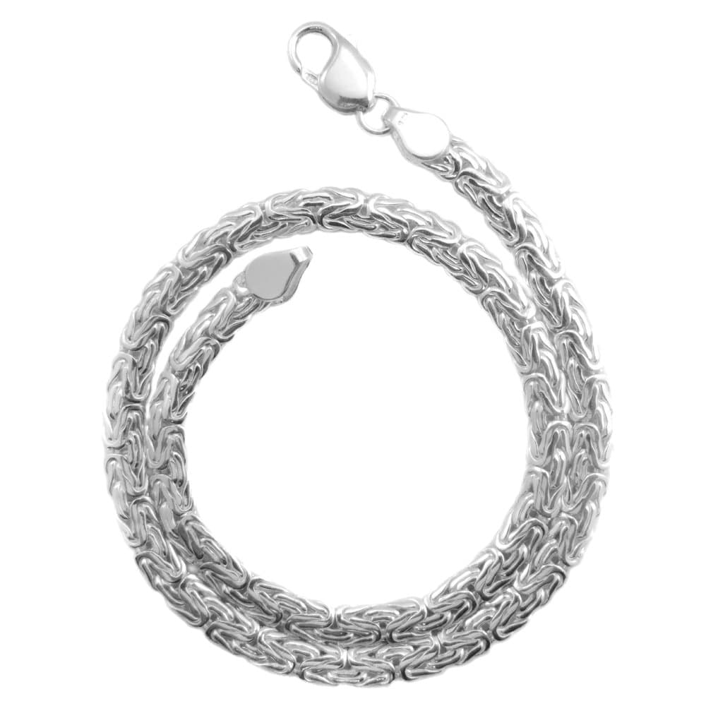 JOSCO Byzantine Necklace 6mm Thick Solid .925 Sterling Silver Chain. 16,18,20,22,24,30 Inches