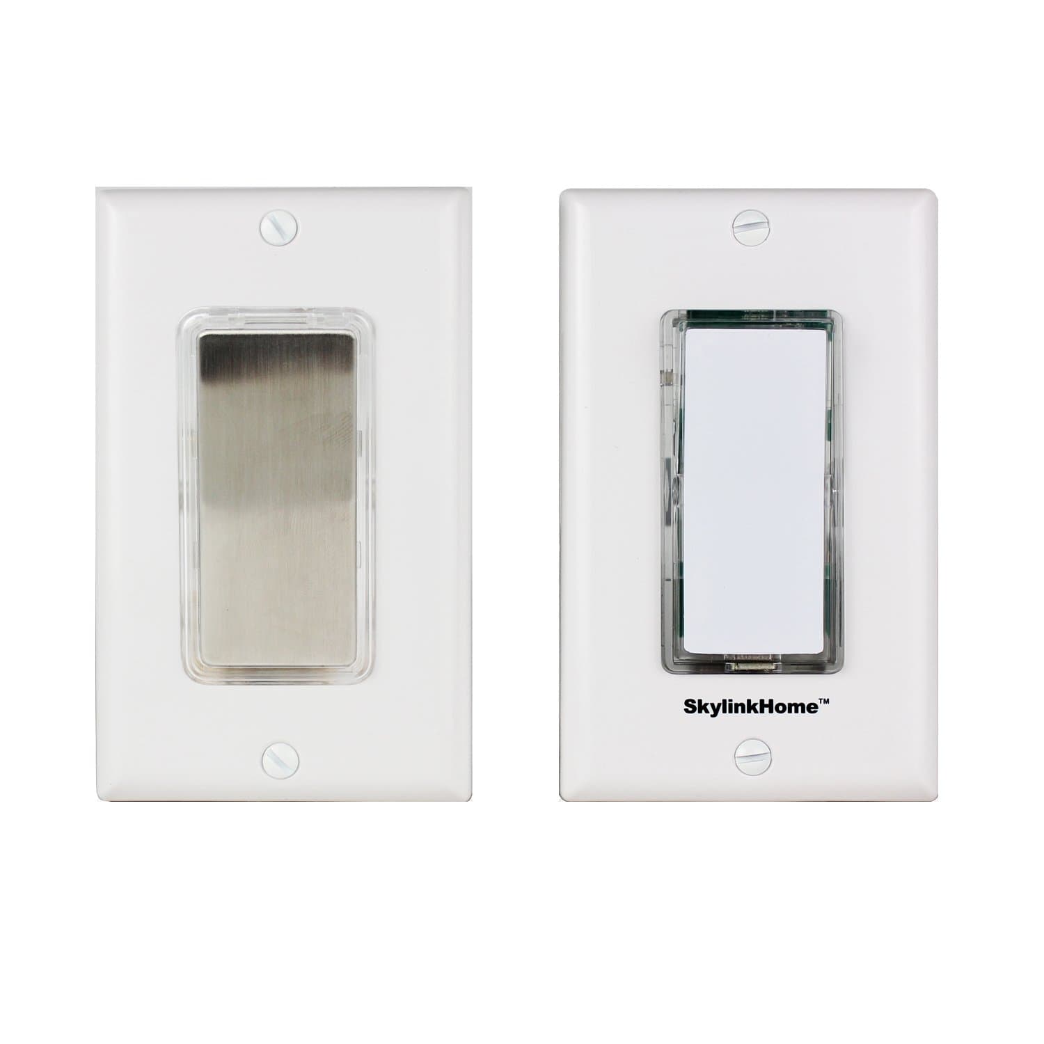 SKYLINKSK-7A Wireless DIY 3-Way Dimmable On Off Anywhere Lighting Home Control Dimmer Wall Switch Set with Snap On Cover, no neutral wire required.