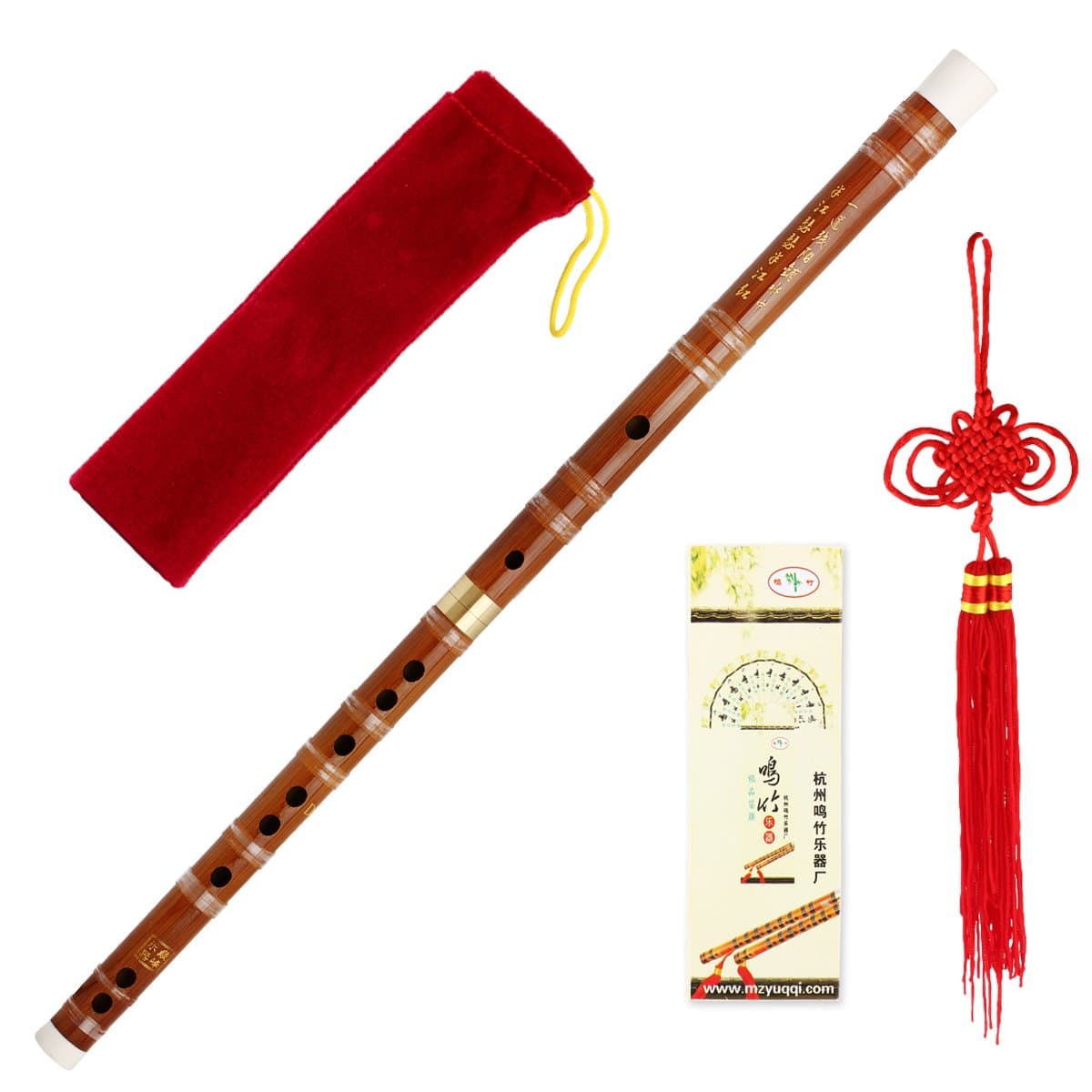 Traditional Handmade Chinese Musical Instrument Vintage Bamboo Flute Digi (D Key)