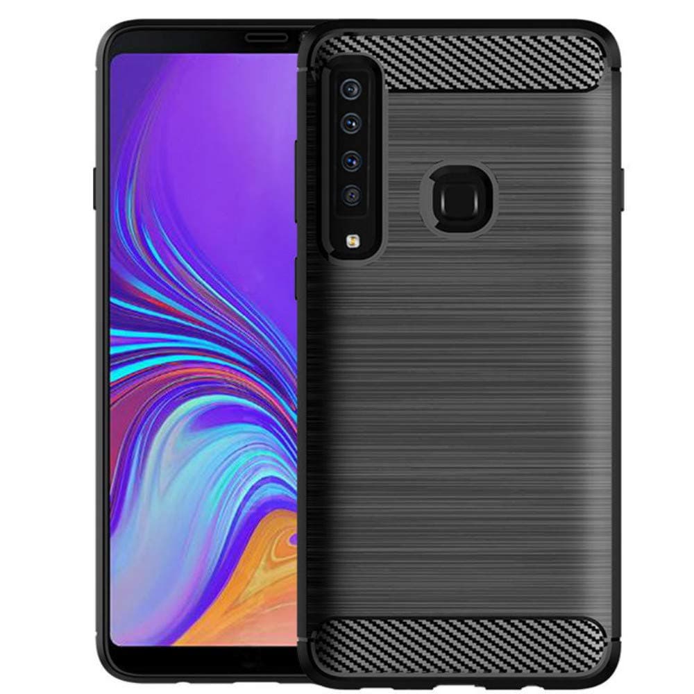 Galaxy A9 2018 Case, Galaxy A9 Star Pro Case, Rnicy Slim Shock Absorption Rubber Soft TPU Flexible Brushed Texture Protective Cover Case for Samsung Galaxy A9s 2018 (Black)