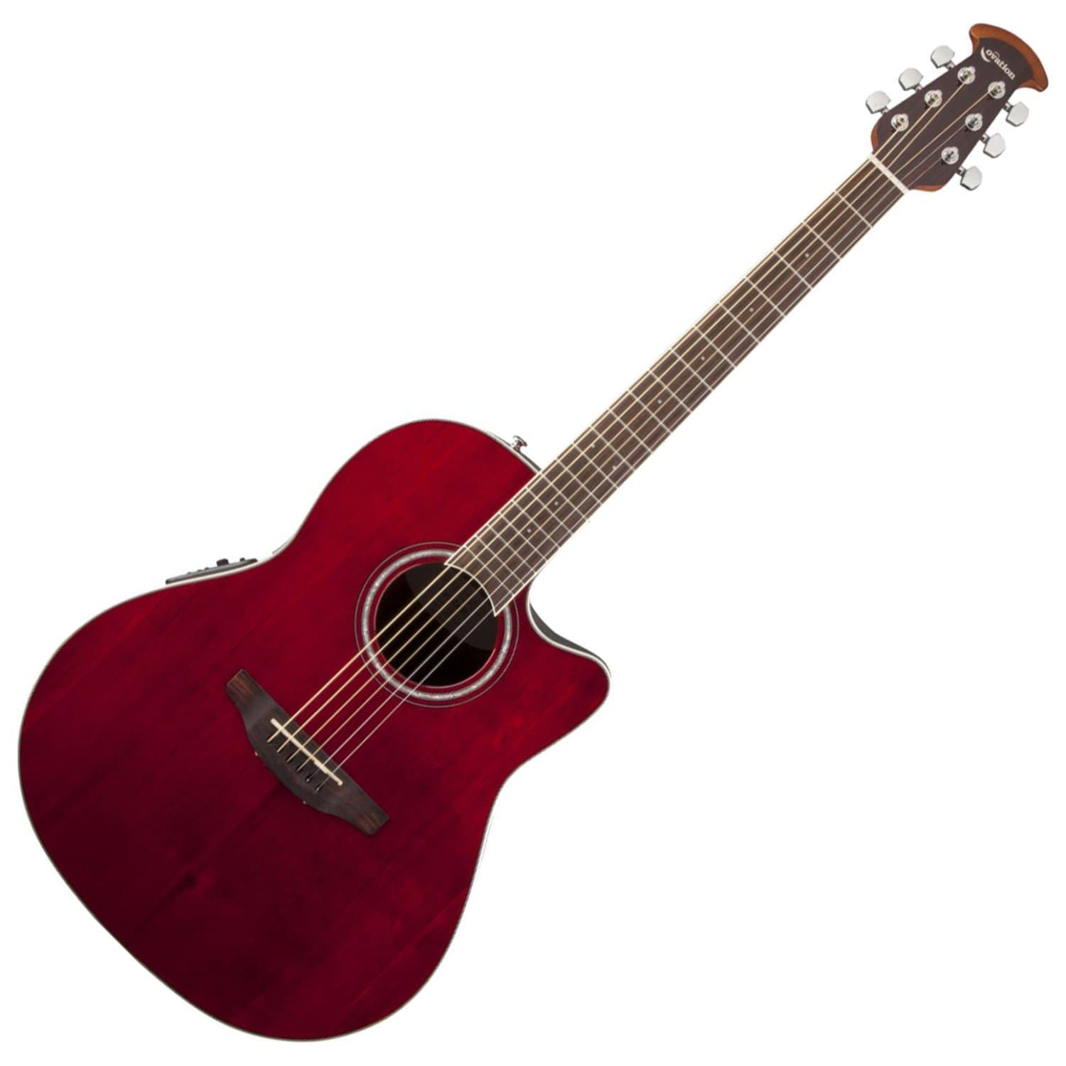 Ovation CS24-RR Celebrity Standard Mid-Depth Cutaway,Acoustic-Electric Guitar, Ruby Red