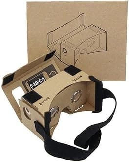 Google Cardboard,Virtual Real Store 3D VR Headsets Virtual Reality Gl Box with Clear 3D Optical Lens and DIY Comfortable Head Strap Nose Pad for Smartphones (Upgrade 1.0, 1 Pack)