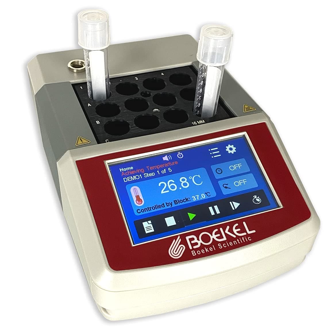 Mini Lab Dry Bath Incubator with Touch Screen, Digital Programmable Single Aluminum Block Laboratory Heater – Bright Display, 12 x 1.5ml Heating Block, Timing Control,115001 (120V)