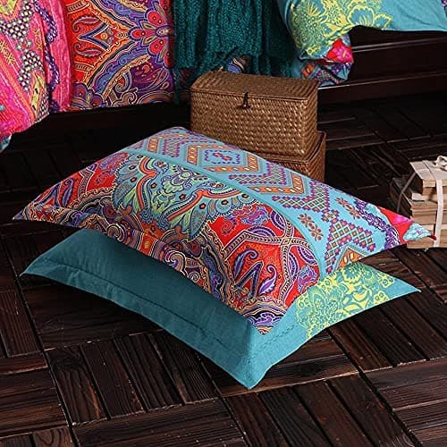 Gafance 2 PCS Boho Style Geometric Printed Pillowcases- Standard Size Sleeping Pillow Cover 75 x 50CM-Rectangle Pillow Protectors Folk Throw Pillow Covers Set for Bedroom Décor Sofa Furniture
