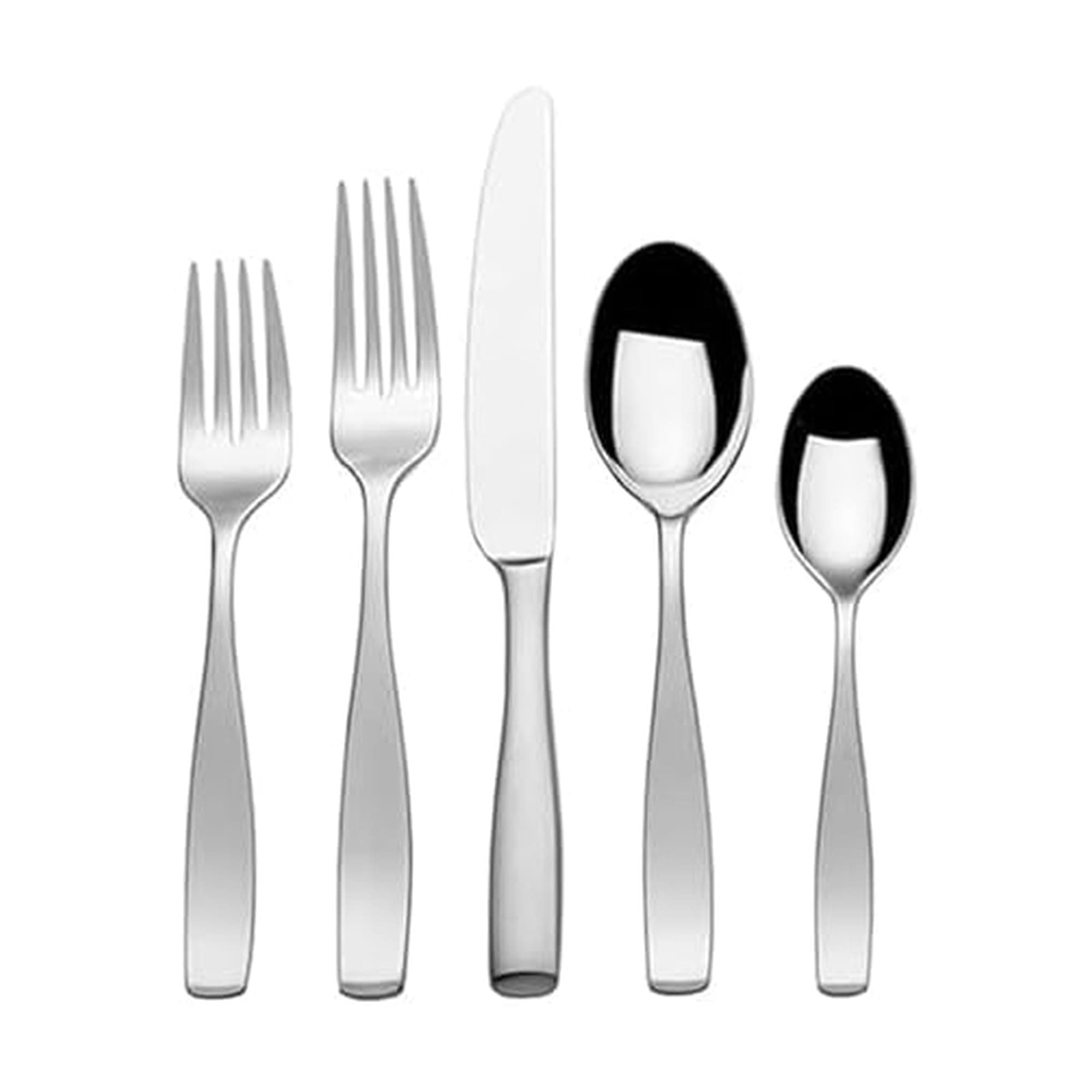 Satin Loft 65-Piece Flatware Set for 12, 18/10 Stainless Steel Silverware with Forks, Knives, Spoons, and Serving Utensils, Durable and Elegant Design