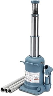 BAOSHISHAN 12 Ton High Lift Bottle Jack 9.25" to 23.23" Lifting Range Heavy Duty Double Ram Hydraulic Truck Jack Welded Jack