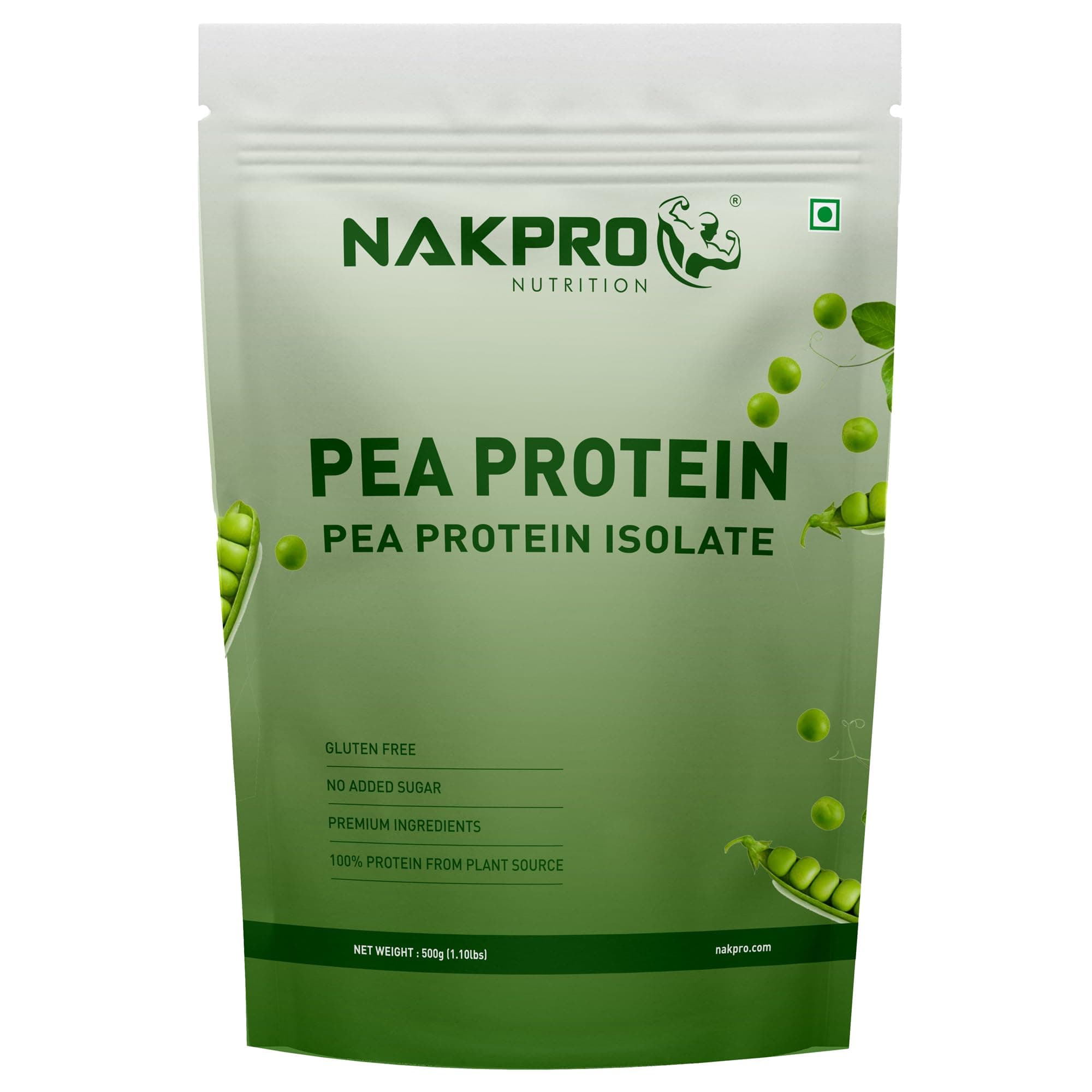 - NAKPRO 100% Pea Protein Isolate, Mango - 500g | 26g Protein, 4.9g BCAA | Natural Vegan Plant Protein Powder | Easy To Digest | All Essential Amino Acids for Muscle Gain and Recovery