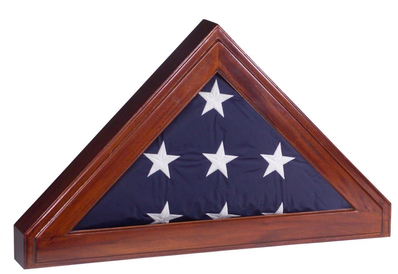 Display Case for Memorial Burial Flag (5x9 Flag) - Shadow Box