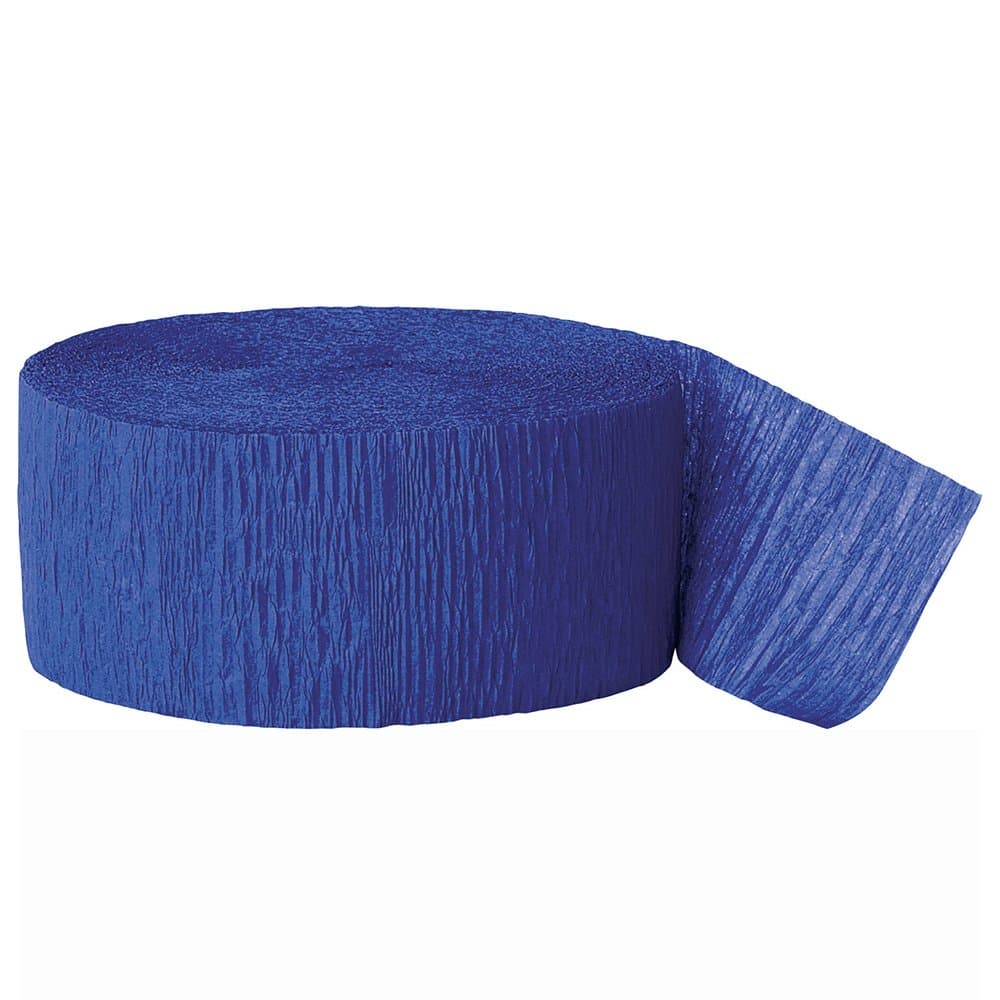 Unique Crepe Streamer 1-Roll, Royal Blue