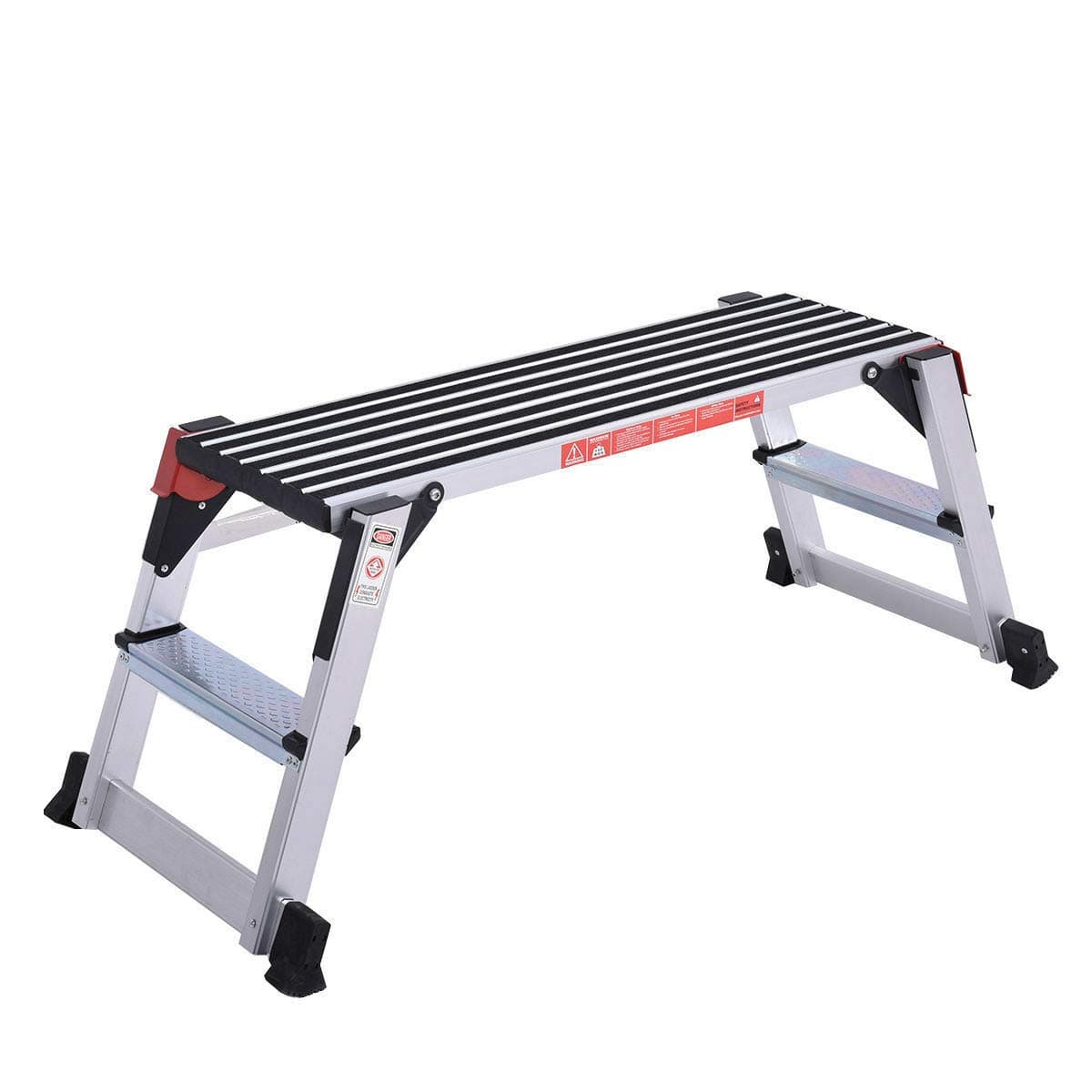 Aluminum Platform Non-Slip Folding Work Bench Drywall Stool Ladder 330lbs Capacity